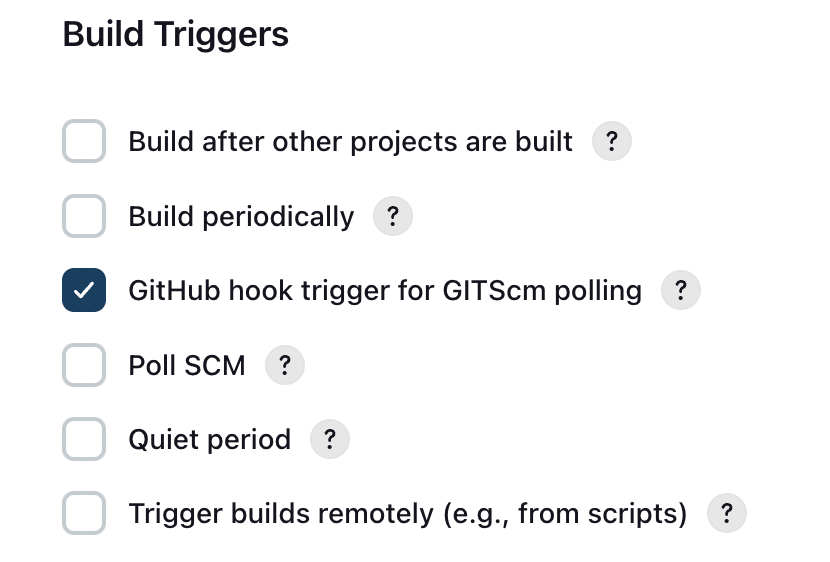 Activando Github hook trigger en Jenkins.